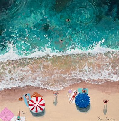 Özge Kıral imzalı tablo — Akrilik Boya, 20×20 cm, 3.000 TL müzayede satışı
