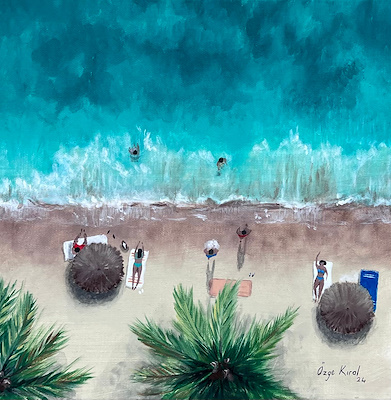 Özge Kıral imzalı tablo — Akrilik Boya, 30×30 cm, 6.000 TL müzayede satışı