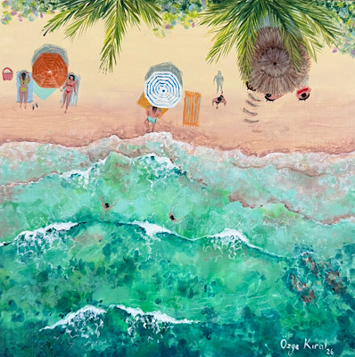 Özge Kıral imzalı tablo — Akrilik Boya, 20×20 cm, 3.000 TL müzayede satışı