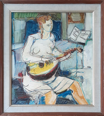 Hilmi Özbay imzalı tablo — Yağlı Boya, 40×35 cm, 10.000 TL müzayede satışı