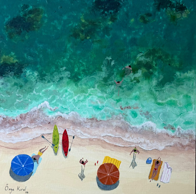 Özge Kıral imzalı tablo — Akrilik Boya, 20×20 cm, 4.000 TL müzayede satışı