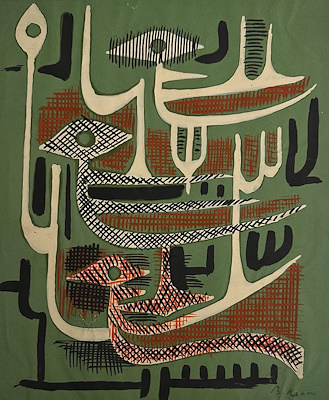 Bedri Rahmi Eyüboğlu imzalı tablo — Guaj, 30×25 cm, 240.000 TL müzayede satışı