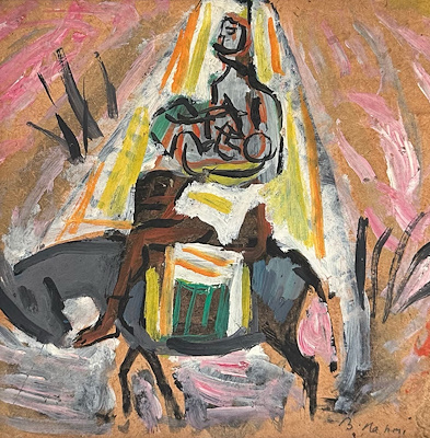 Bedri Rahmi Eyüboğlu imzalı tablo — Yağlı Boya, 23×22 cm, 290.000 TL müzayede satışı