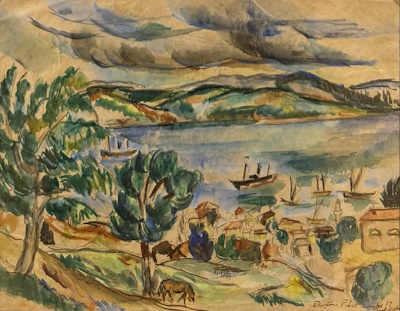 Nejad Melih Devrim imzalı tablo — Sulu Boya, 22.5×28.5 cm, 200.000 TL müzayede satışı