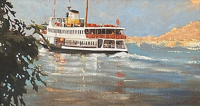 Gül Pınar Cimok imzalı tablo — Yağlı Boya, 55×30 cm, 23.000 TL müzayede satışı