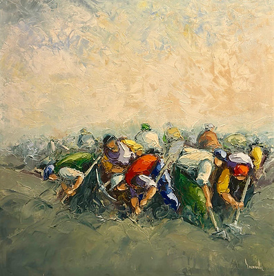 Saim Dursun imzalı tablo — Yağlı Boya, 70×70 cm, 195.000 TL müzayede satışı