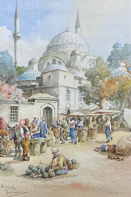J. Pavlikievich imzalı tablo — Sulu Boya, 50×35 cm, 36.000 TL müzayede satışı