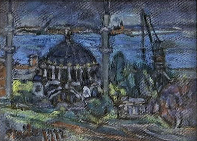 Naile Akıncı imzalı tablo — Yağlı Boya, 14×18 cm, 122.500 TL müzayede satışı