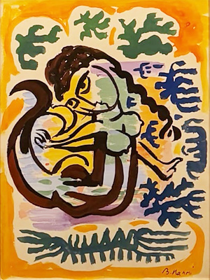 Bedri Rahmi Eyüboğlu imzalı tablo — Guaj, 31×22 cm, 315.000 TL müzayede satışı