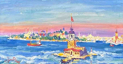Ahmet Fazıl Aksoy imzalı tablo — Yağlı Boya, 21×39 cm, 37.500 TL müzayede satışı