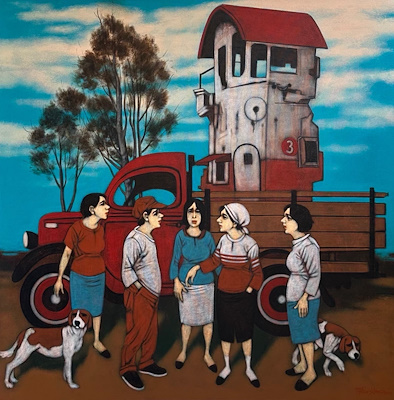 Orhan Umut imzalı tablo — Yağlı Boya, 100×100 cm, 127.500 TL müzayede satışı