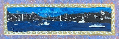 Mehmet Pesen imzalı tablo — Yağlı Boya, 16×43 cm, 87.500 TL müzayede satışı