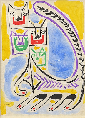 Bedri Rahmi Eyüboğlu imzalı tablo — Karışık Teknik, 30×21 cm, 200.000 TL müzayede satışı