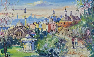 Ahmet Fazıl Aksoy imzalı tablo — Yağlı Boya, 28×45 cm, 47.500 TL müzayede satışı