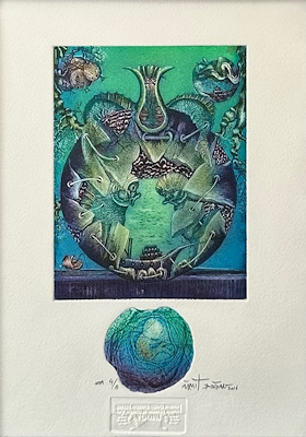 Ümit Doğan imzalı tablo — Gravür, 35×26 cm, 5.000 TL müzayede satışı