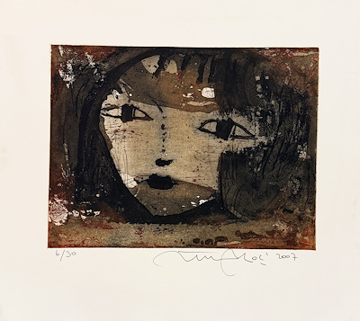 Emin Koç imzalı tablo — Gravür, 39×43 cm, 5.000 TL müzayede satışı