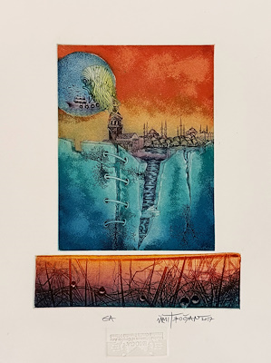Ümit Doğan imzalı tablo — Gravür, 35×26 cm, 5.000 TL müzayede satışı