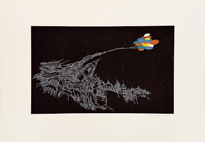 Semih Balcıoğlu imzalı tablo — Serigrafi, 50×70 cm, 5.000 TL müzayede satışı