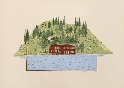 Nermin Bezmen imzalı tablo — Serigrafi, 50×70 cm, 5.000 TL müzayede satışı
