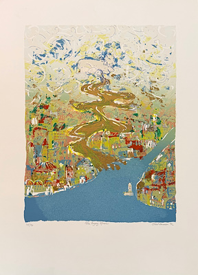 Gül Derman imzalı tablo — Serigrafi, 70×50 cm, 12.000 TL müzayede satışı