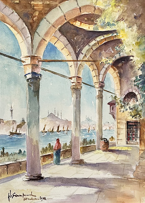 Nicolai Saraphanoff imzalı tablo — Karışık Teknik, 41×29 cm, 20.000 TL müzayede satışı