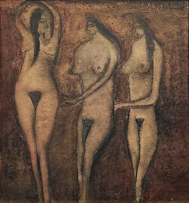 İlhan Berk imzalı tablo — Karışık Teknik, 45×42 cm, 80.000 TL müzayede satışı