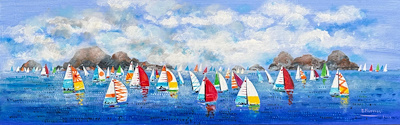 Mustafa Pilevneli imzalı tablo — Yağlı Boya, 25×85 cm, 360.000 TL müzayede satışı
