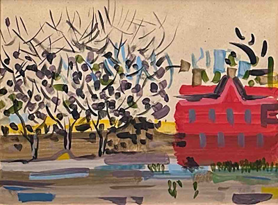 Bedri Rahmi imzalı tablo — Guaj, 25×38 cm, 250.000 TL müzayede satışı