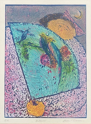 Berna Türemen imzalı tablo — Serigrafi, 43×33 cm, 10.000 TL müzayede satışı