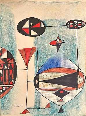 Bedri Rahmi Eyüboğlu imzalı tablo — Karışık Teknik, 41×30 cm, 205.000 TL müzayede satışı