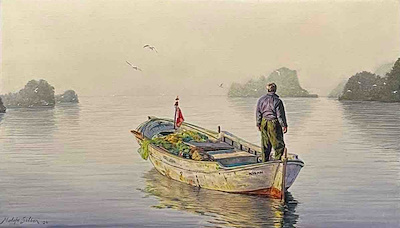 Mustafa Sekban imzalı tablo — Yağlı Boya, 42×72 cm, 195.000 TL müzayede satışı