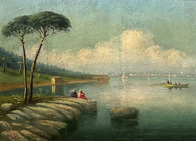 M.b. imzalı tablo — Yağlı Boya, 32×23 cm, 21.000 TL müzayede satışı