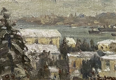 Erol Deran imzalı tablo — Yağlı Boya, 13×18 cm, 12.000 TL müzayede satışı