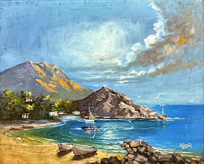 Rüzgar Fidan imzalı tablo — Akrilik Boya, 50×40 cm, 3.500 TL müzayede satışı