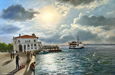 Faramarz Mokhtarpour imzalı tablo — Akrilik Boya, 147×98 cm, 13.000 TL müzayede satışı