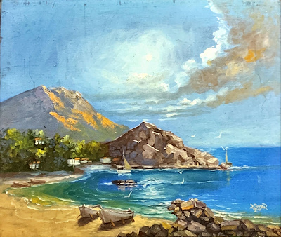 Rüzgar Fidan imzalı tablo — Akrilik Boya, 40×50 cm, 3.000 TL müzayede satışı