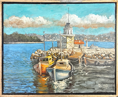 Rüzgar Fidan imzalı tablo — Yağlı Boya, 40×50 cm, 5.000 TL müzayede satışı