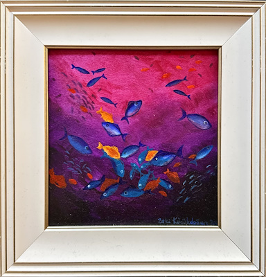 Zeki Küçükdoğan imzalı tablo — Akrilik Boya, 20×20 cm, 2.000 TL müzayede satışı