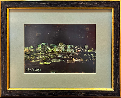Cemil Başo imzalı tablo — Akrilik Boya, 11×16 cm, 2.000 TL müzayede satışı