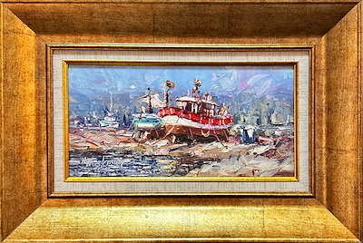 Nihat Taşkıran imzalı tablo — Yağlı Boya, 20×40 cm, 4.500 TL müzayede satışı