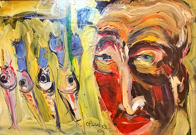 Orhan Kurmalı imzalı tablo — Yağlı Boya, 34×48 cm, 13.000 TL müzayede satışı
