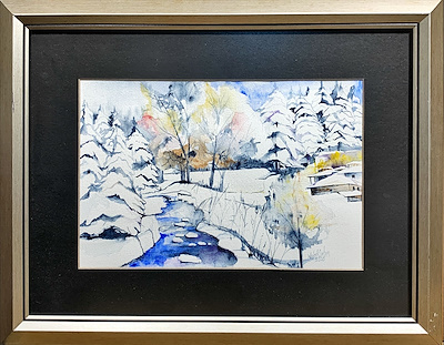 Nejat Orhan imzalı tablo — Sulu Boya, 20×29 cm, 2.000 TL müzayede satışı