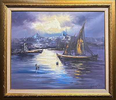 MAHMUT GÜNAYDIN-Tuval üzerine yağlı boya. İmzalı. Ebat: 55x65