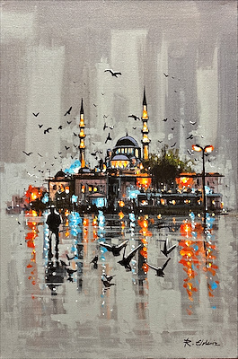 Recep Eldeniz imzalı tablo — Yağlı Boya, 70×50 cm, 5.000 TL müzayede satışı