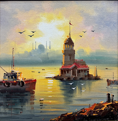 Hüseyin Kılıç imzalı tablo — Yağlı Boya, 25×25 cm, 3.500 TL müzayede satışı