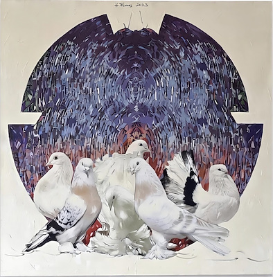 Hüseyin Elmas imzalı tablo — Yağlı Boya, 100×100 cm, 10.111 TL müzayede satışı