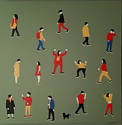 Soner Pişkin imzalı tablo — Karışık Teknik, 50×50 cm, 5.393 TL müzayede satışı
