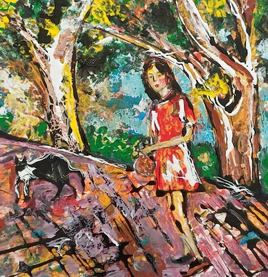 Aida Arghavani imzalı tablo — Karışık Teknik, 25×25 cm, 2.763 TL müzayede satışı