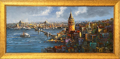 Halil Cankut imzalı tablo — Yağlı Boya, 50×150 cm, 16.757 TL müzayede satışı