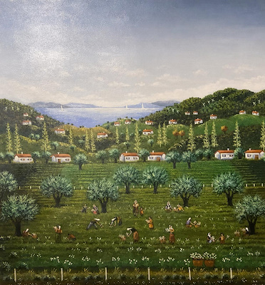 Hayal İrtegün imzalı tablo — Yağlı Boya, 90×90 cm, 25.000 TL müzayede satışı
